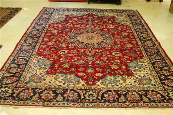 Hand Knotted Persian Isfahan - approximate 7' 5": Hand Knotted Persian Isfahan - approximate 7' 5" x 10' 6"