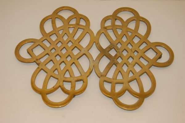 19th Century Brass Trivet - 11 1/4" x 9': 19th Century Brass Trivet - 11 1/4" x 9'