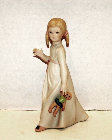 Cybis Figurine - Girl Holding Doll: Cybis Figurine - Girl Holding Doll - 6 1/2" tall