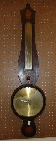Inlaid English Edwardian Barometer: Inlaid English Edwardian Barometer - In Merry Roncketi - as is - 38" L