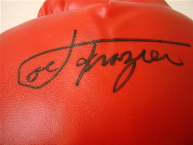 Joe Frazier Autographed Boxing Glove: Joe Frazier Autographed Boxing Glove - approx. 14" L