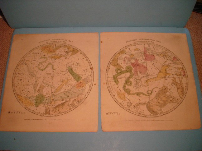 Southern Circumpolor Map for each month of the year: Southern Circumpolor Map for each month of the year - Elijah H. Burrit's, 1835