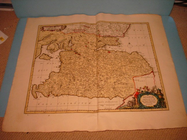 Hand Colored Map " Scohae Provjni) AE Inler Taurin : Hand Colored Map " Scohae Provjni) AE Inler Taurin Flavium et Septembionala Orjsj AE. P. Schent & G Valk, 1750