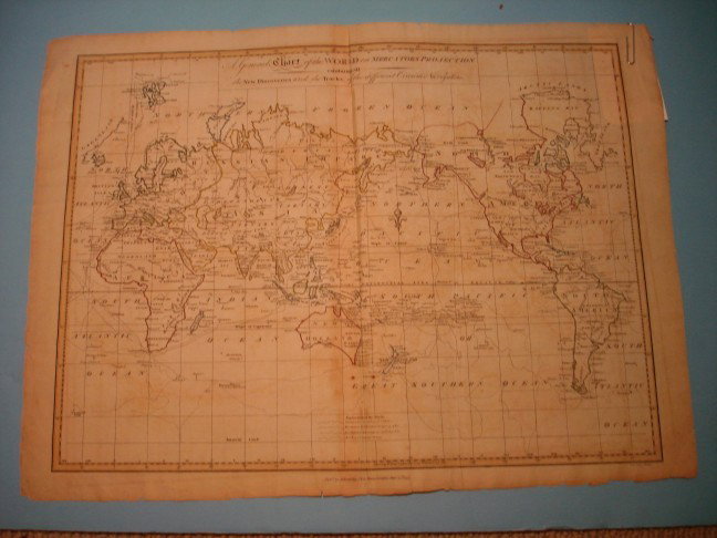 Map a General Chart of the World - London, 1797: Map a General Chart of the World on Mercators Projection, published by G. Kearsly London, 1797