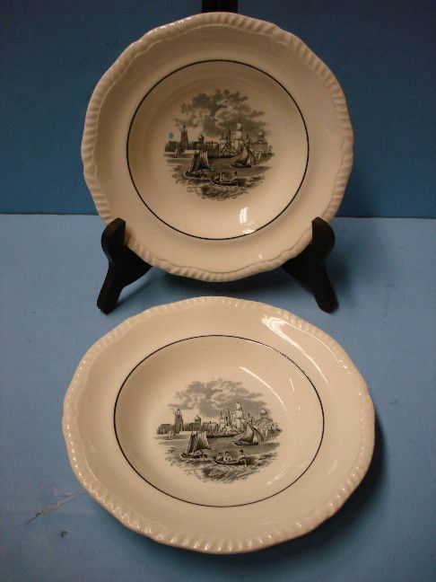 Two Copeland Spode Soup Bowls - Venetian Scenes: Two Copeland Spode Soup Bowls - Venetian Scenes - 7 1/2" Dia.