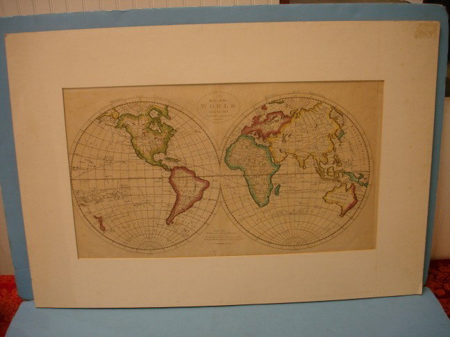 "A Map of the World from the Best Authorties": Map Engraving - "A Map of the World from the best Authorties" - 1'Barkara & Vallance JC. - circa 1815 - 18 1/4" x 22 1/4"