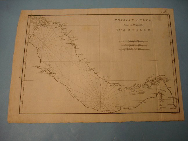 Map - Persian Gulph from the Original by D'Anville: Map - Persian Gulph from the Original by D'Anville - Engraved by G. Terry - 13" x 18"