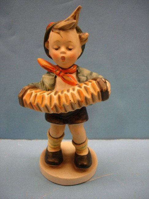 Hummel Figurine - Accordion Boy: Hummel Figurine - Accordion Boy # 185, Full Bee Mark