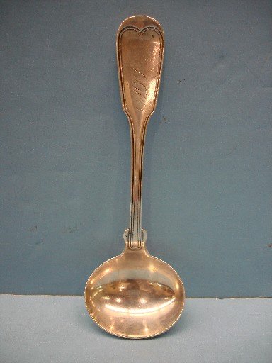 Coin Silver Ladle - T T Wilmot, New Haven, CT: Coin Silver Ladle - T T Wilmot, New Haven, CT - 7 1/4"