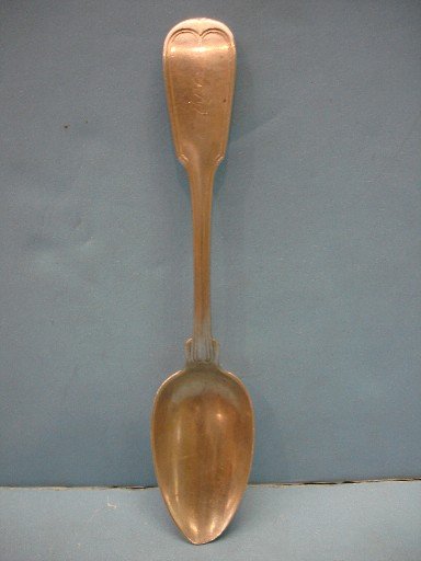 19th Century Coin Silver Serving Spoon: 19th Century Coin Silver Serving Spoon - Hayden Brother, Charleston, SC - 8 3/8"