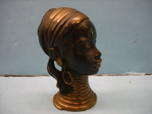 Rena Rosenthal Art Deco Bronze Bust of African Woman: Rena Rosenthal Art Deco Bronze Bust of African Woman - 3 1/2" T