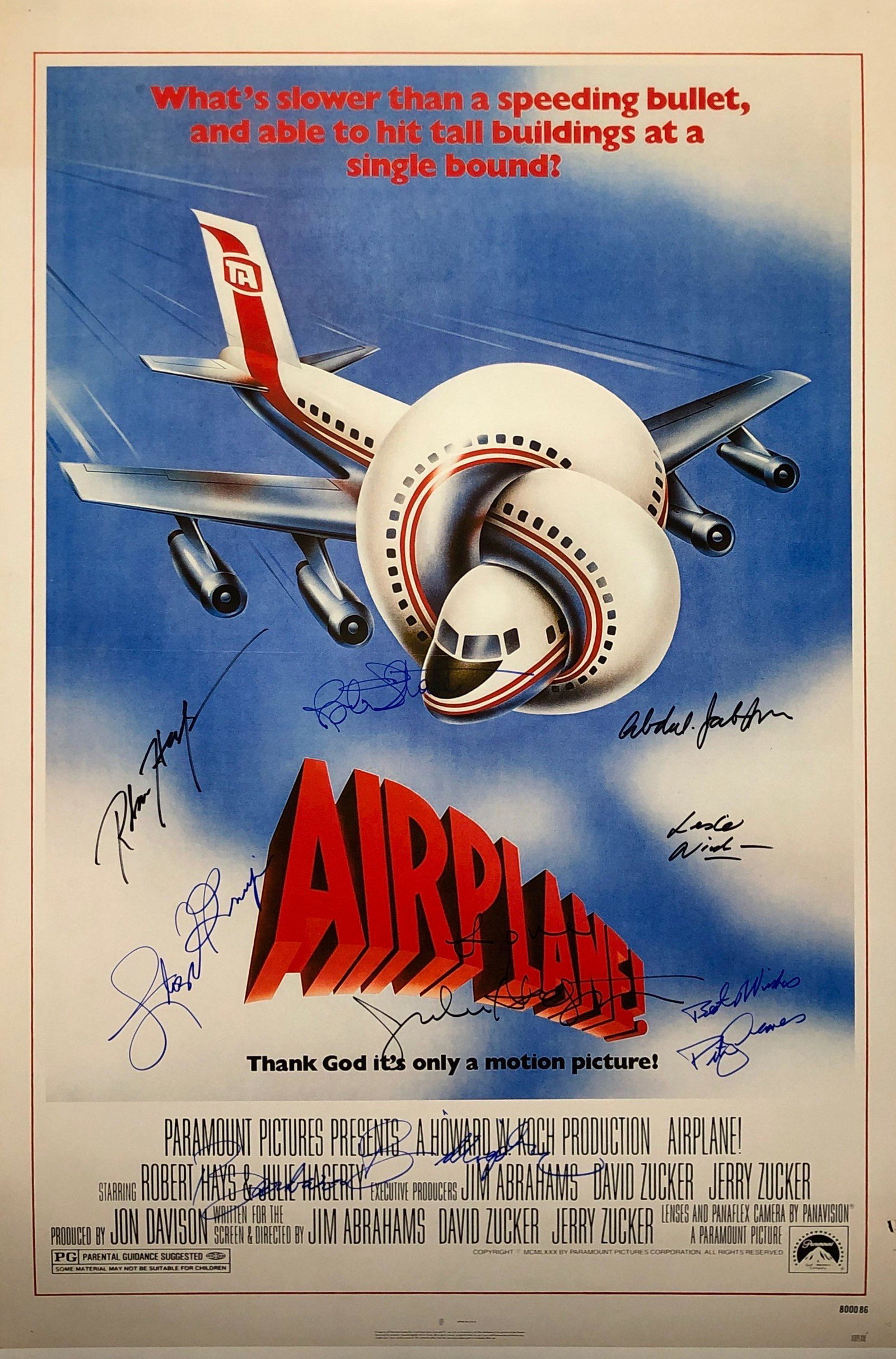 Airplane Poster Signed Autographed Robert Hays: Our company has been collectibles business since 2008. All items are unique and valuable for all the collectors. Our company is all online based and will be shipping from our warehouses or different c