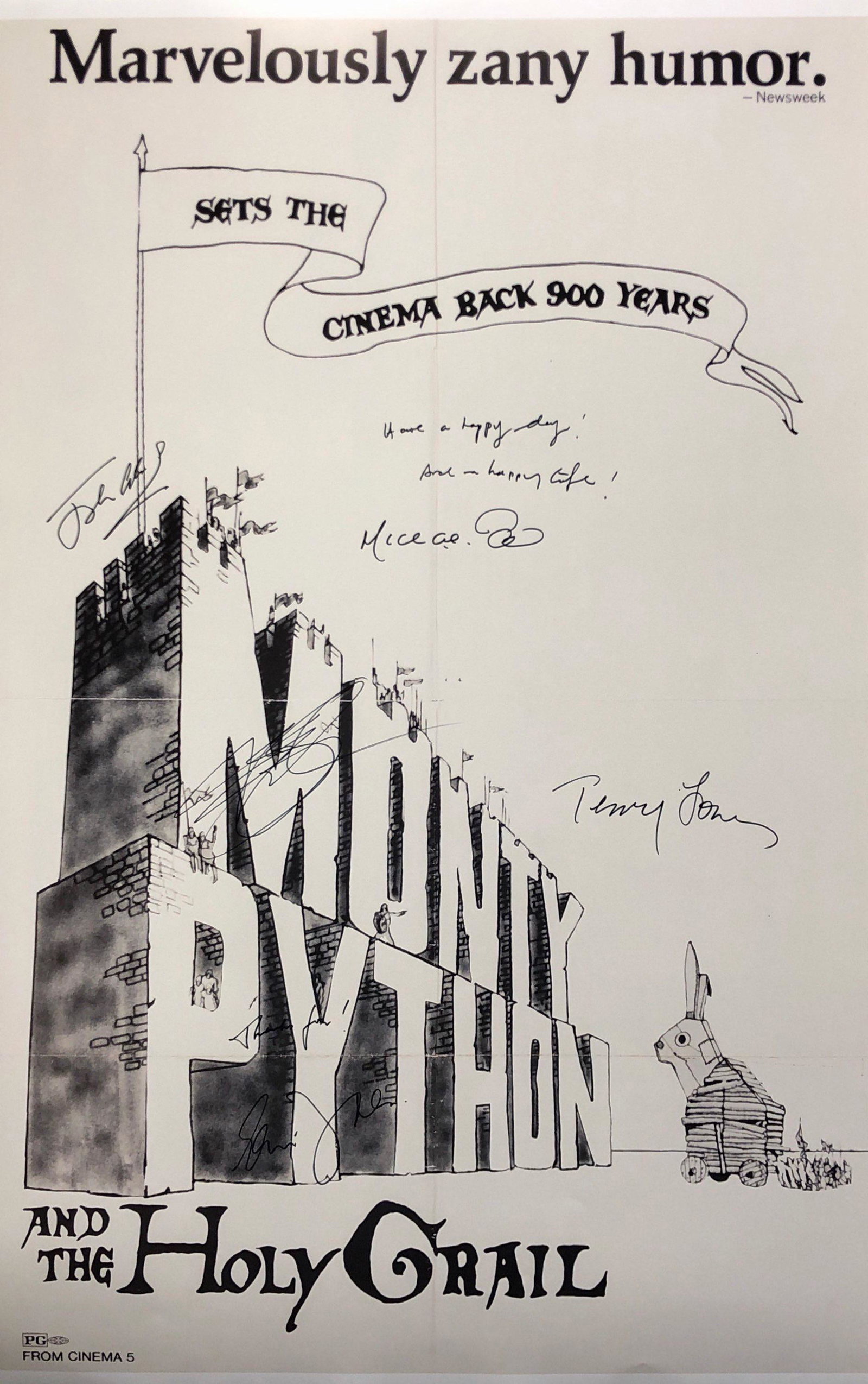 Monty Python Holy Grail Signed Autographed Poster: Our company has been collectibles business since 2008. All items are unique and valuable for all the collectors. Our company is all online based and will be shipping from our warehouses or different c
