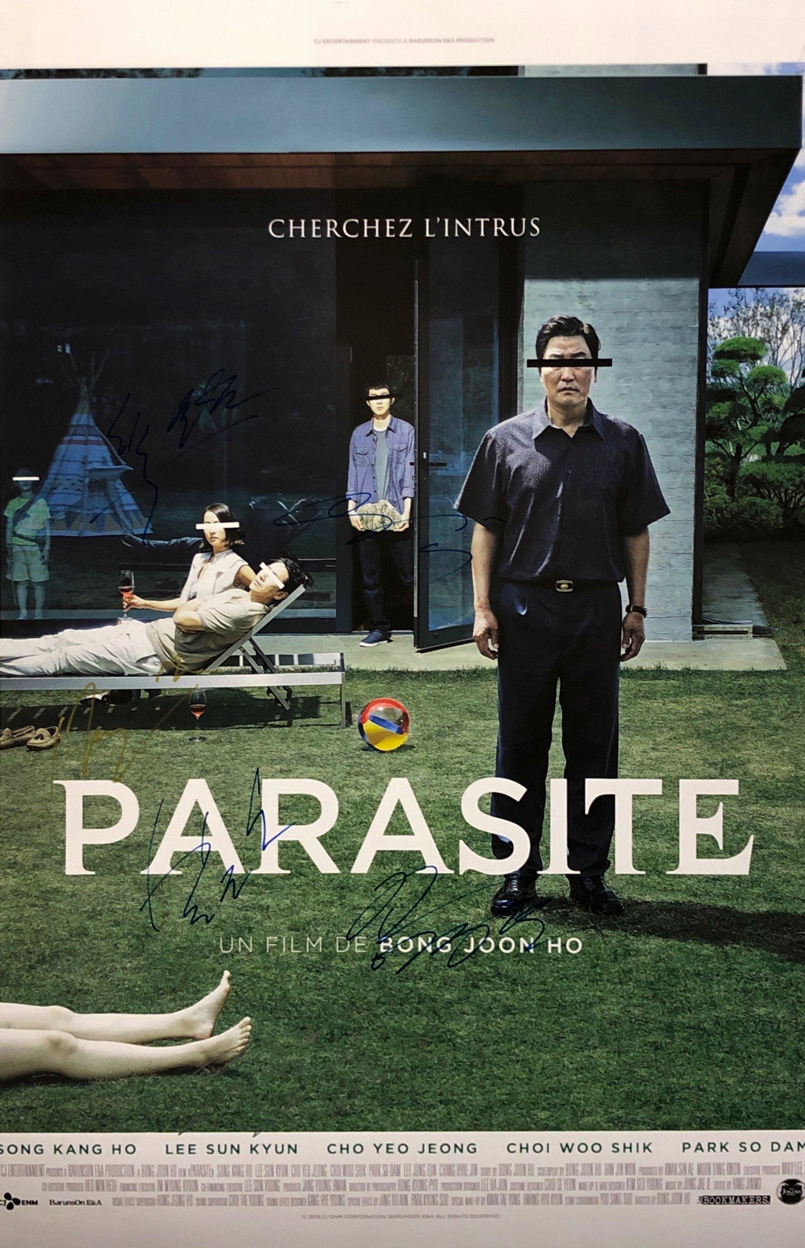 Korean movie Parasite Signed Autographed Poster: Our company has been collectibles business since 2008. All items are unique and valuable for all the collectors. Our company is all online based and will be shipping from our warehouses or different c
