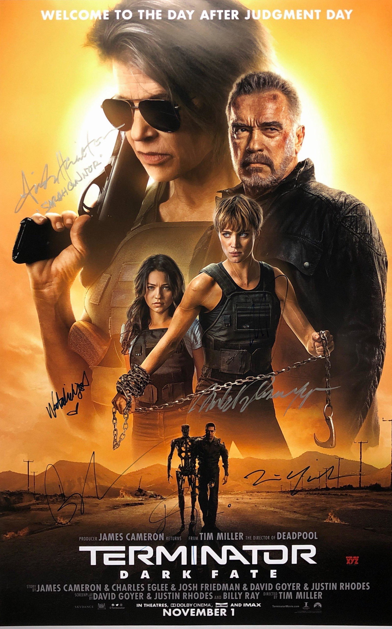 Terminator Dark Fate Signed Autographed Poster Arnold: Our company has been collectibles business since 2008. All items are unique and valuable for all the collectors. Our company is all online based and will be shipping from our warehouses or different c