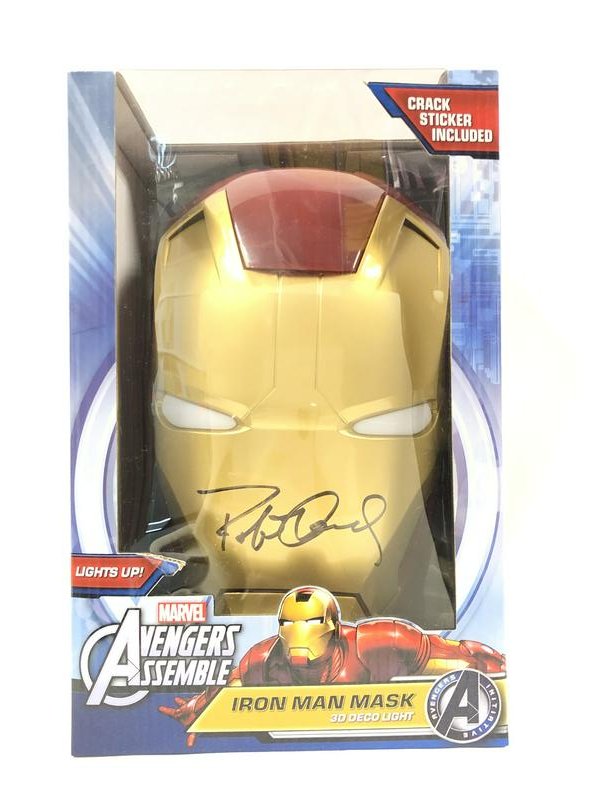 Iron Man Mask Signed Robert Downey Jr: Our company has been collectibles business since 2008. All items are unique and valuable for all the collectors. Our company is all online based and will be shipping from our warehouses or different c