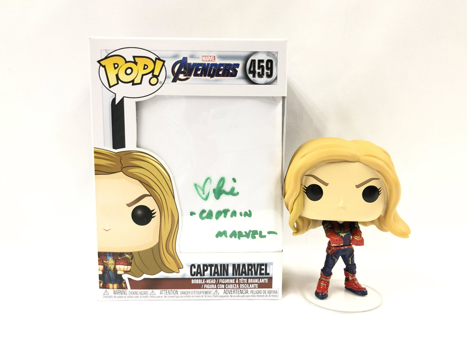 Captain Marvel Funko Pop Signed Brie Larson: Our company has been collectibles business since 2008. All items are unique and valuable for all the collectors. Our company is all online based and will be shipping from our warehouses or different c