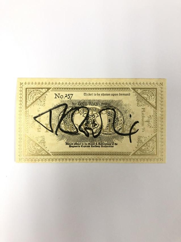 Harry Potter Train Ticket Signed JK Rowling: Our company has been collectibles business since 2008. All items are unique and valuable for all the collectors. Our company is all online based and will be shipping from our warehouses or different c