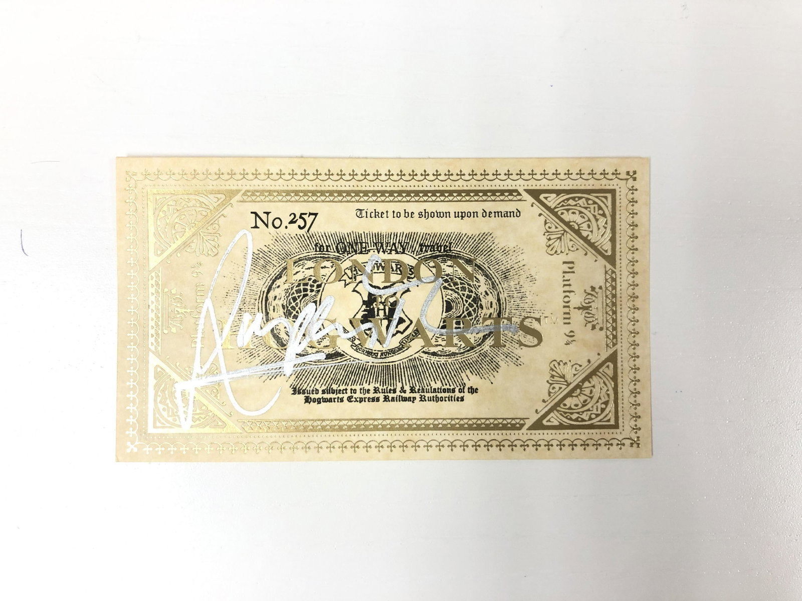Harry Potter Train Ticket Signed Ruperrt Grint: Our company has been collectibles business since 2008. All items are unique and valuable for all the collectors. Our company is all online based and will be shipping from our warehouses or different c