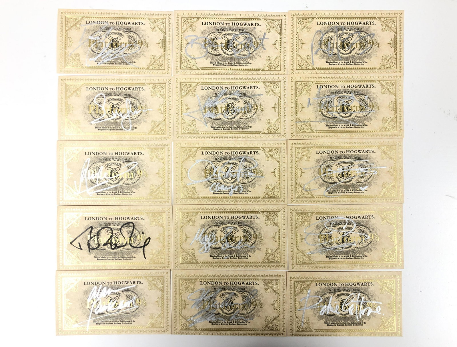 Harry Potter Train Ticket Signed 15 casts: Our company has been collectibles business since 2008. All items are unique and valuable for all the collectors. Our company is all online based and will be shipping from our warehouses or different c