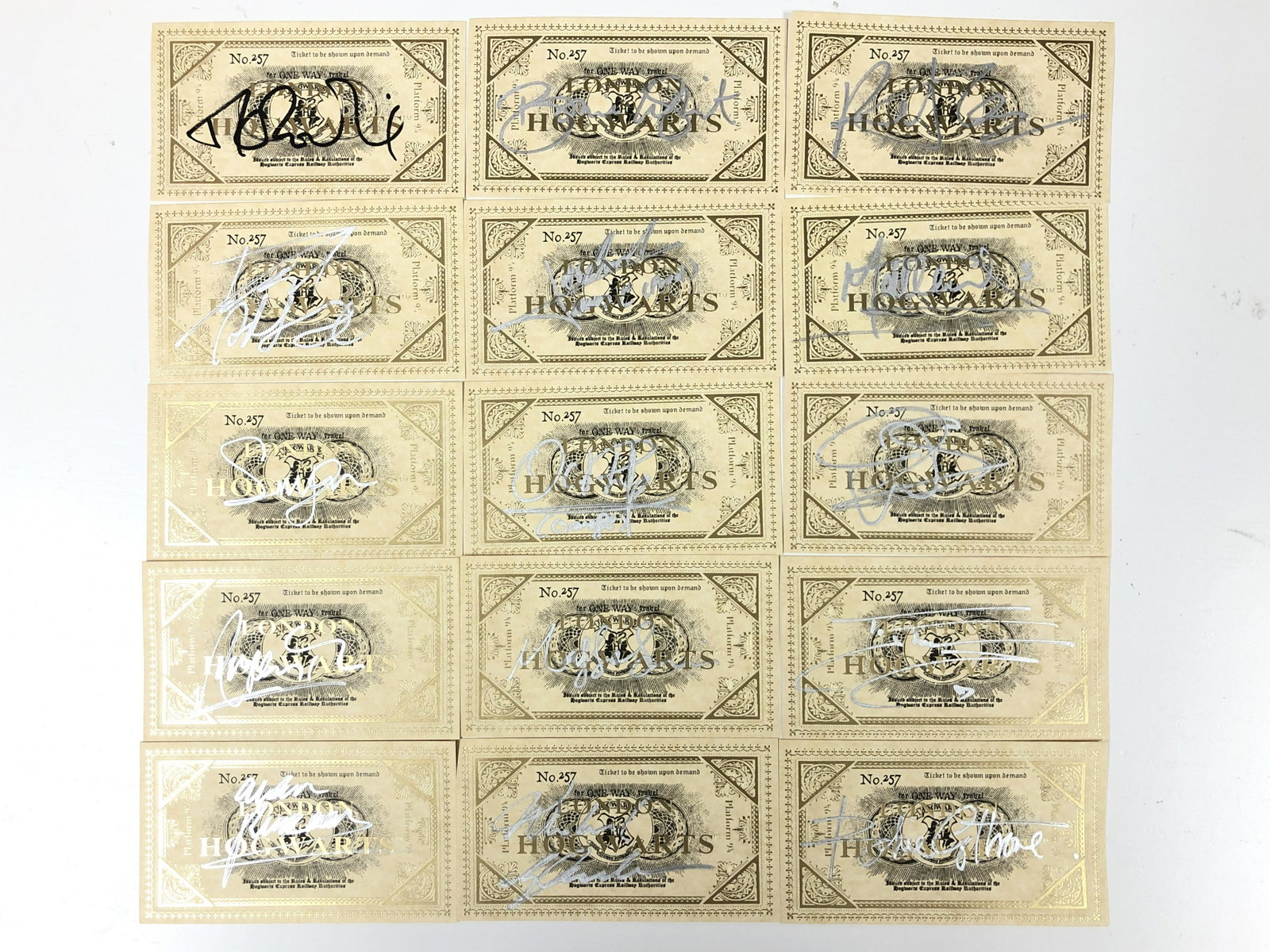 Signed Harry Potter Train Tickets Set B 15 Casts: Our company has been collectibles business since 2008. All items are unique and valuable for all the collectors. Our company is all online based and will be shipping from our warehouses or different c