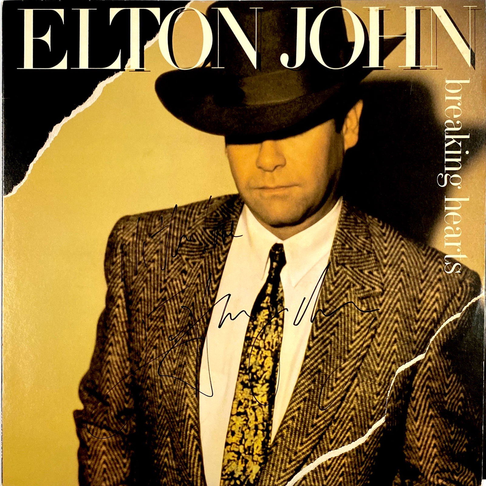Signed Elton John Breaking Hearts Vinyl: Our company has been collectibles business since 2008. All items are unique and valuable for all the collectors. Our company is all online based and will be shipping from our warehouses or different c