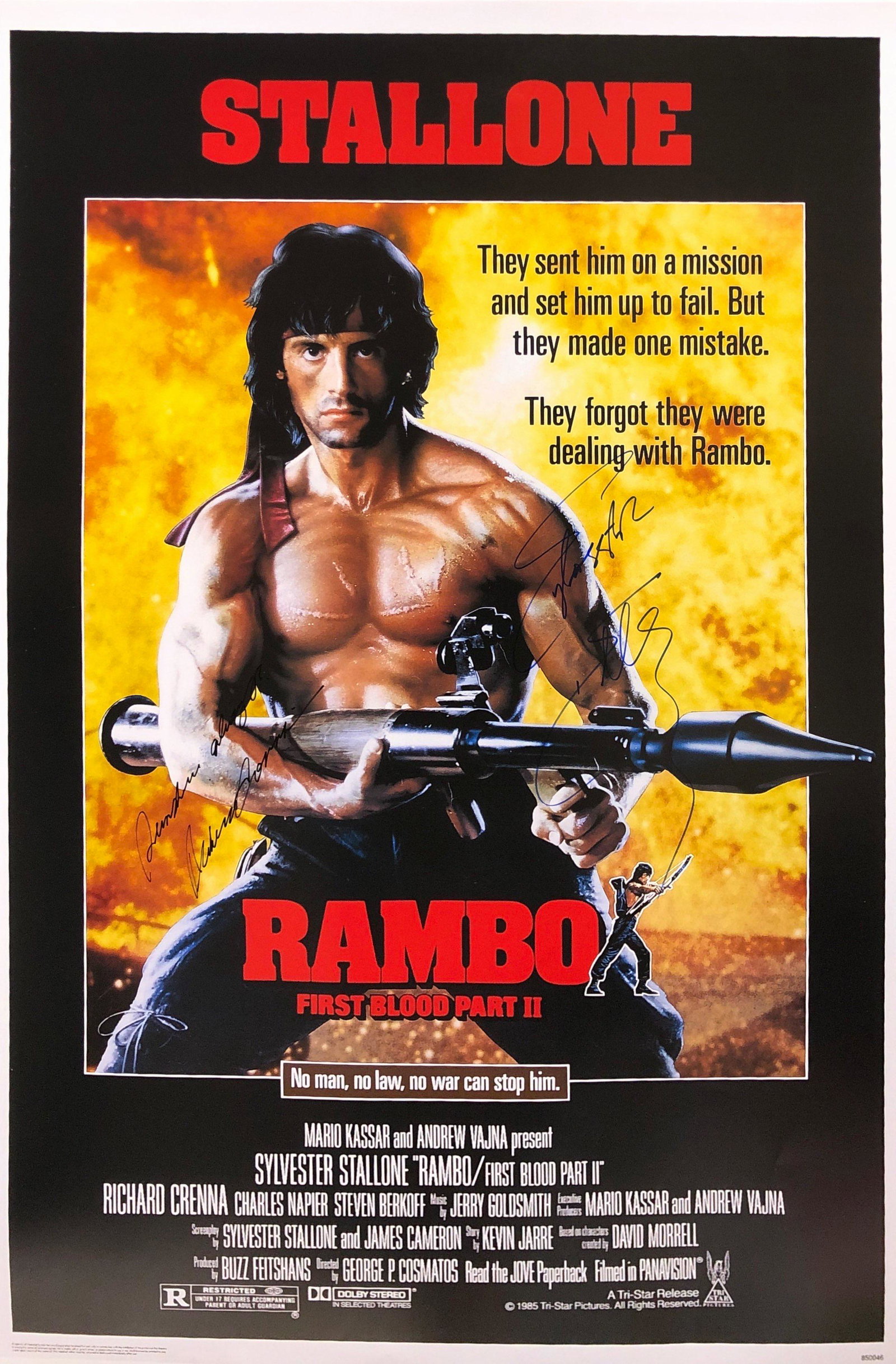 Signed Rambo Sylvester Stallone Poster: Our company has been collectibles business since 2008. All items are unique and valuable for all the collectors. Our company is all online based and will be shipping from our warehouses or different c