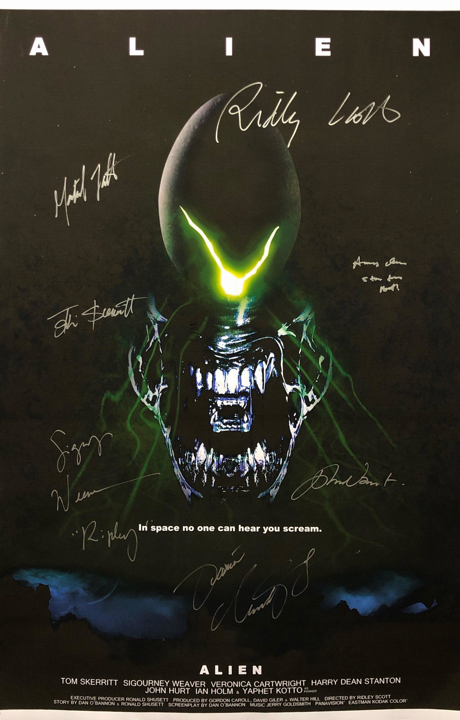 Signed Alien Sigourney Weaver Poster: Our company has been collectibles business since 2008. All items are unique and valuable for all the collectors. Our company is all online based and will be shipping from our warehouses or different c