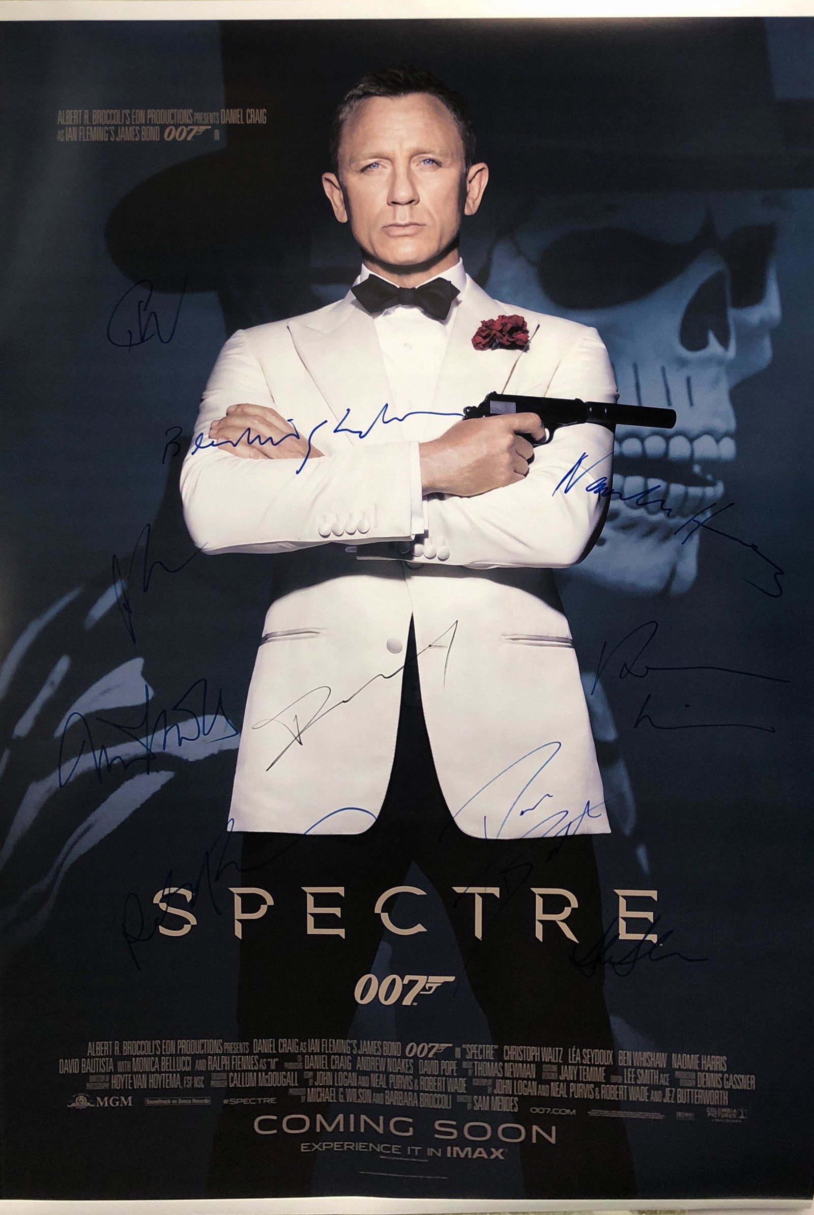 Signed 007 Spetre Daniel Craig Poster: Our company has been collectibles business since 2008. All items are unique and valuable for all the collectors. Our company is all online based and will be shipping from our warehouses or different c