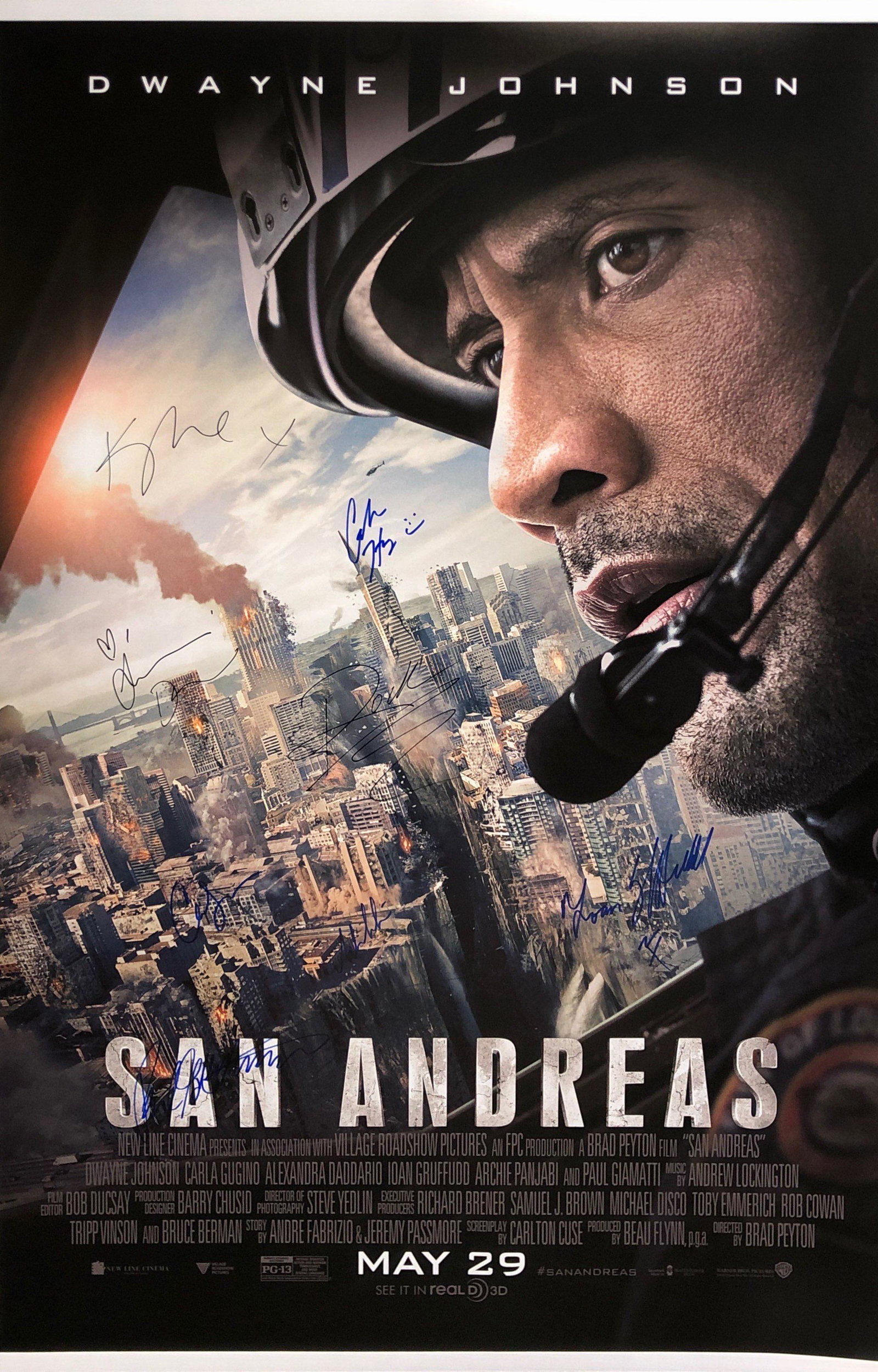 Signed San Andreas Dwayne Johnson Poster: Our company has been collectibles business since 2008. All items are unique and valuable for all the collectors. Our company is all online based and will be shipping from our warehouses or different c