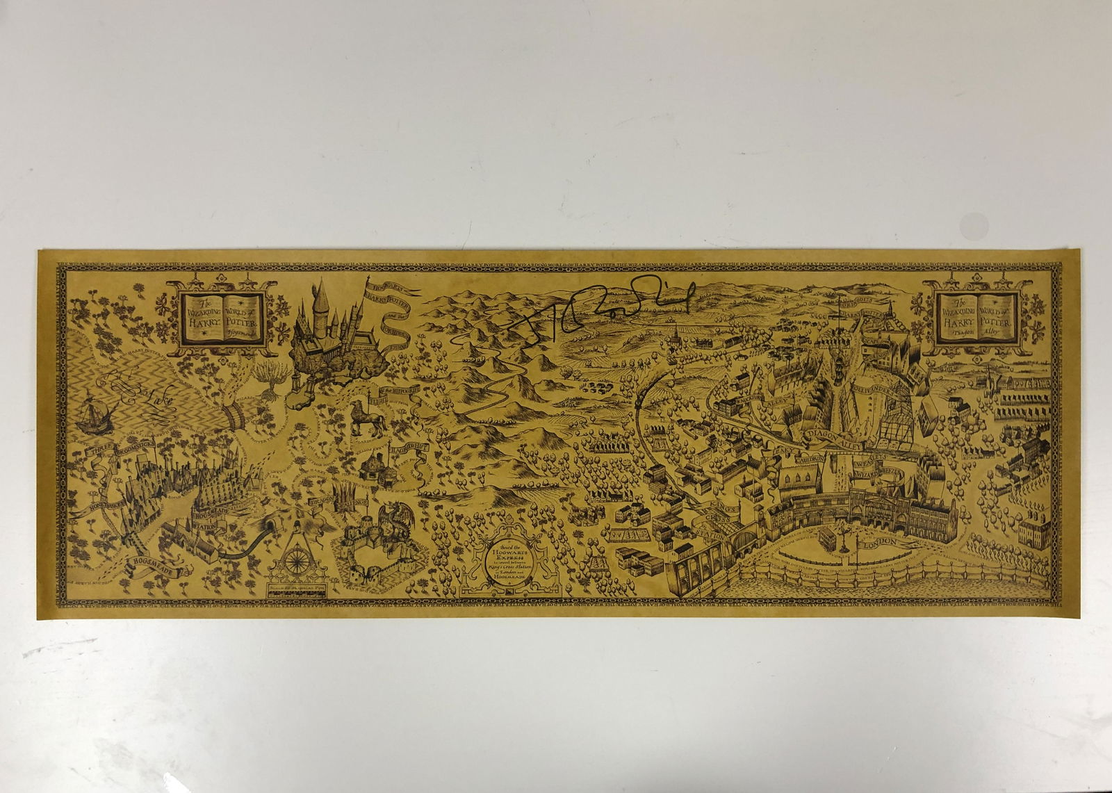 Signed Harry Potter Map JK Rowling Poster: Our company has been collectibles business since 2008. All items are unique and valuable for all the collectors. Our company is all online based and will be shipping from our warehouses or different c