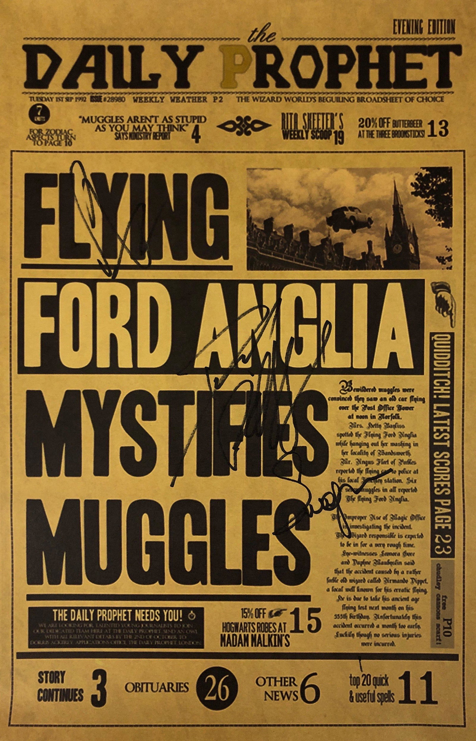 Signed Harry Potter Daniel Radcliffe Poster: Our company has been collectibles business since 2008. All items are unique and valuable for all the collectors. Our company is all online based and will be shipping from our warehouses or different c