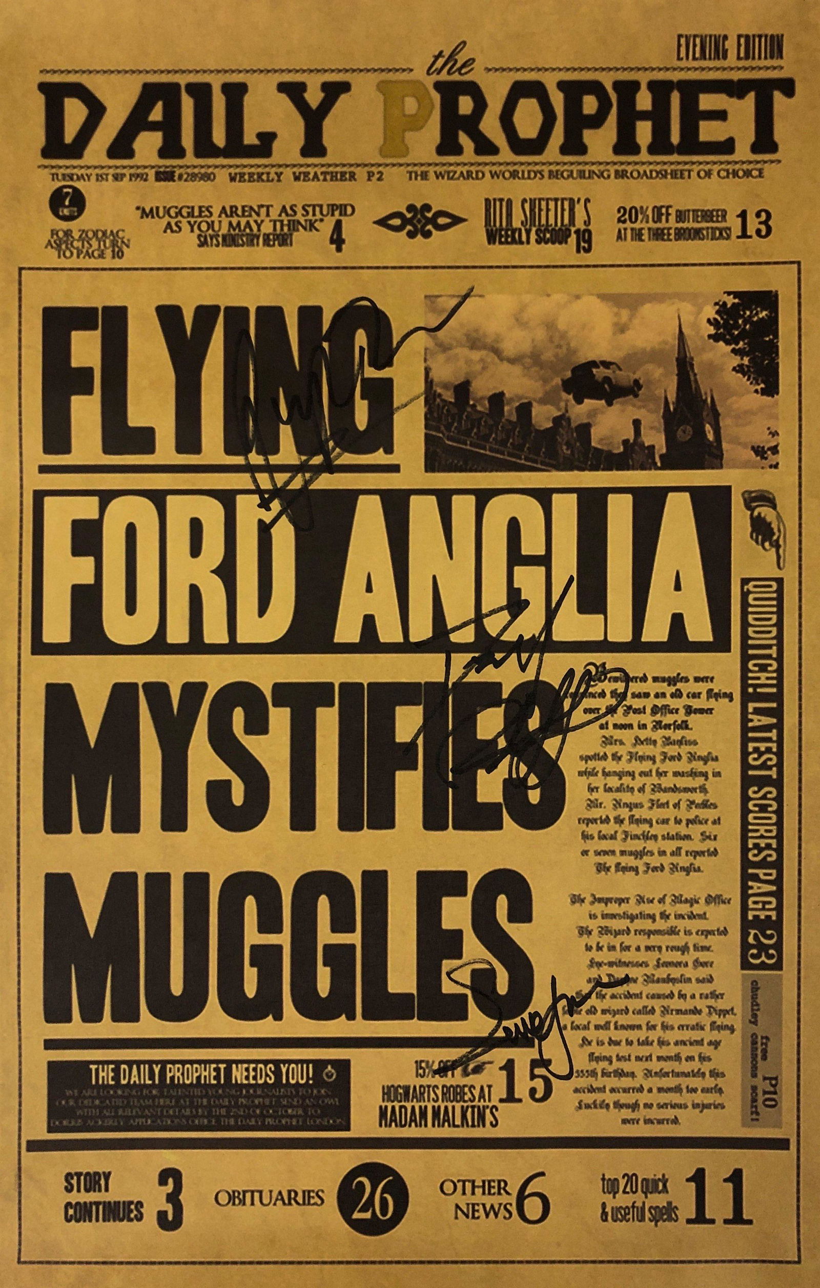 Signed Harry Potter Emma Watson Poster: Our company has been collectibles business since 2008. All items are unique and valuable for all the collectors. Our company is all online based and will be shipping from our warehouses or different c