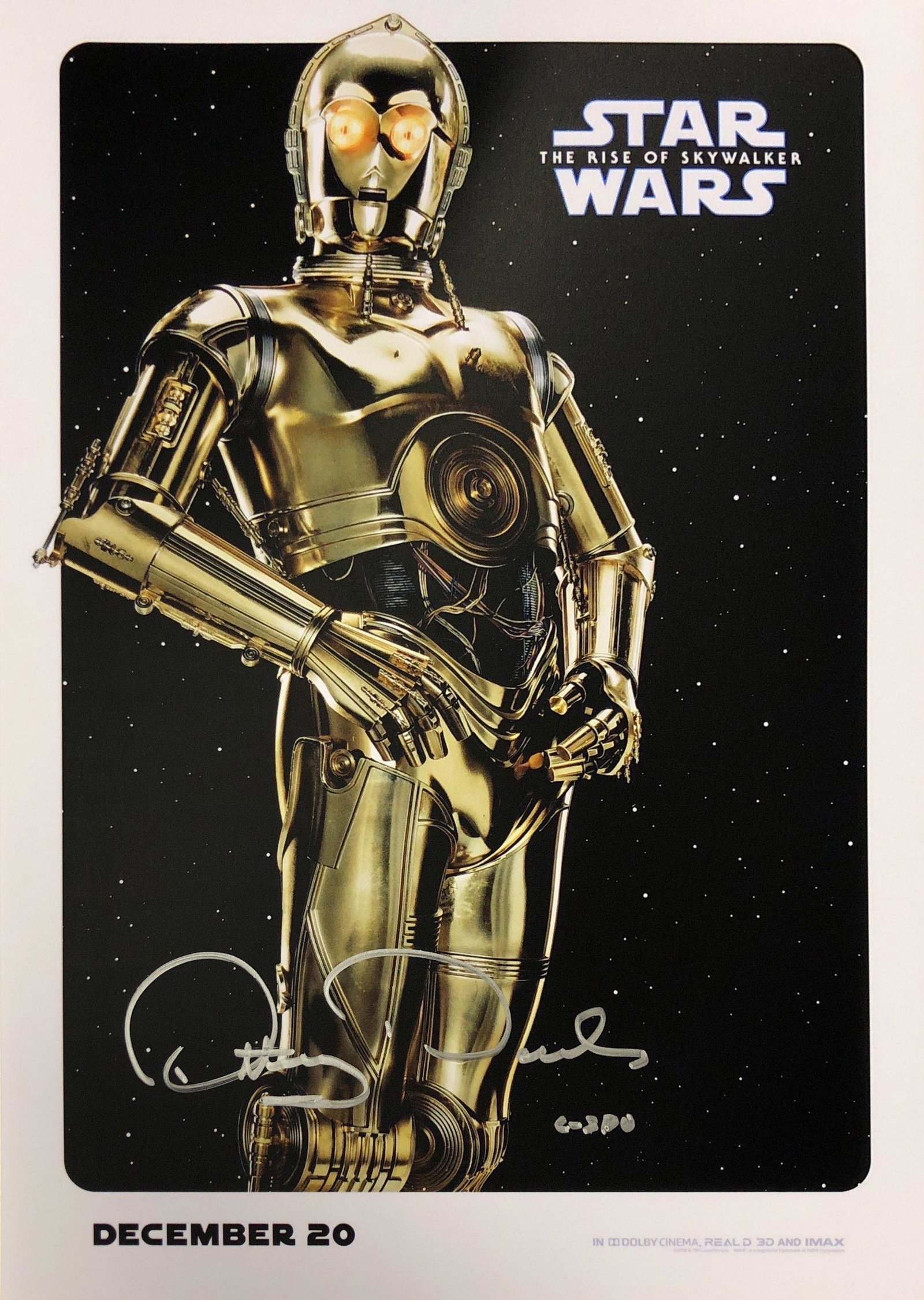 Rise of Skywalker Anthony Daniels Autographed Signed: Autographed by: Anthony Daniels Size: 8" x 10" Our company has been collectibles business since 2008. All items are unique and valuable for all the collectors. Our company is all online based and will