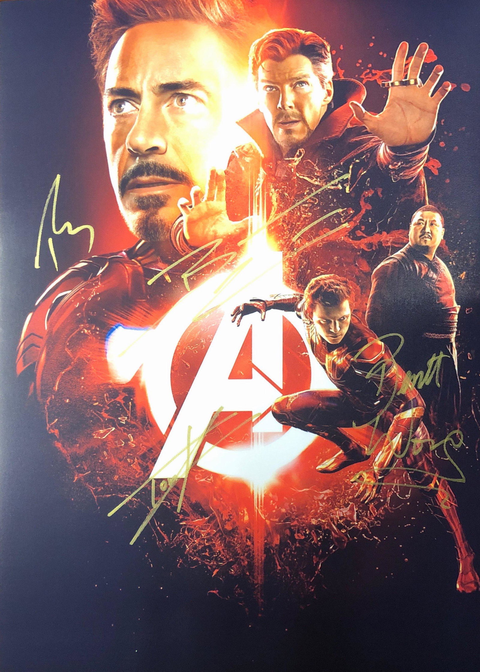 Avengers Infinity War Robert Downey Jr. Autograph: Autographed by: Robert Downey Jr., Tom Holland, Benedict Cumberbatch, Benedict Wong Size: 8" x 10" Our company has been collectibles business since 2008. All items are unique and valuable for all the 