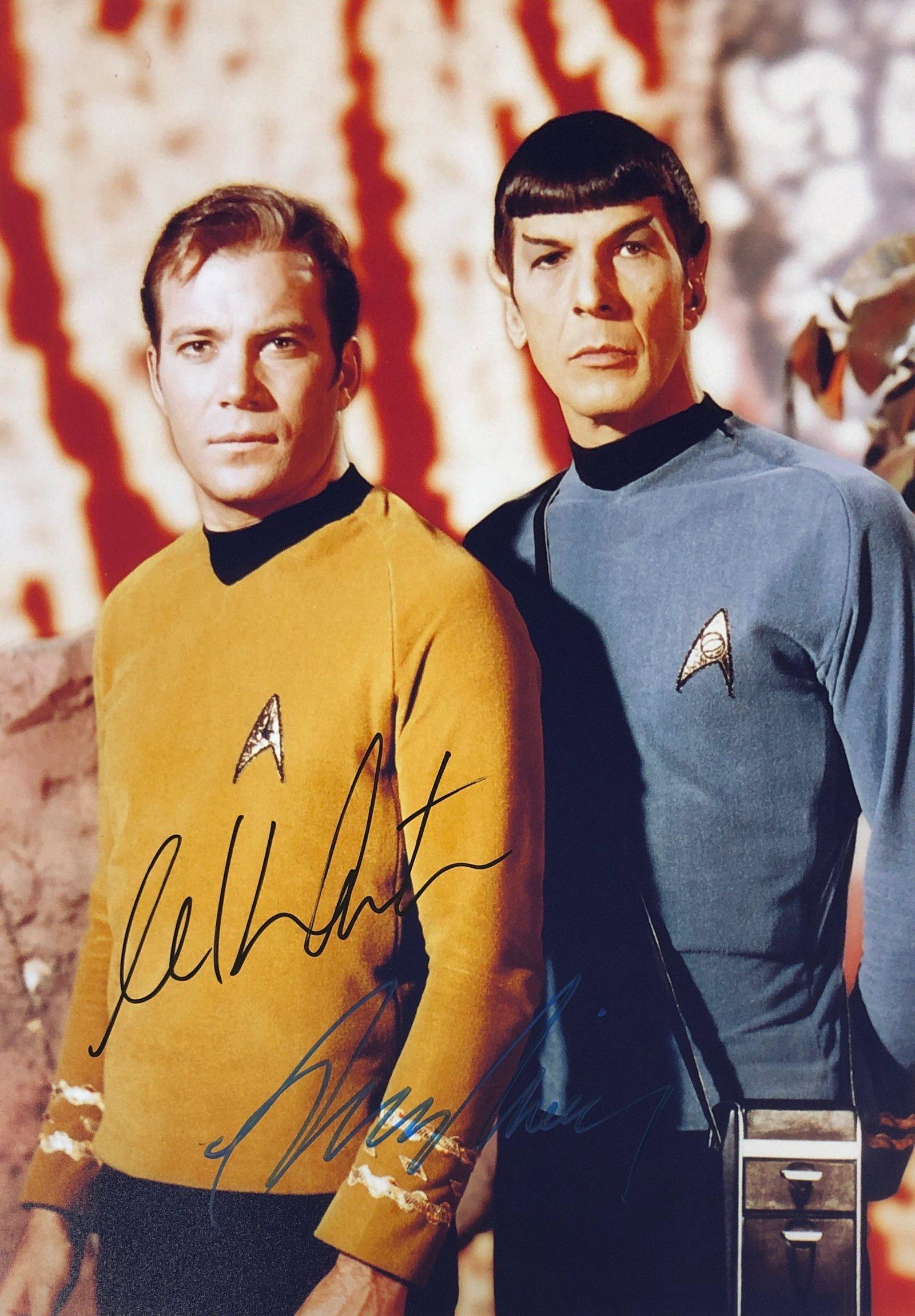 Star Trek William Shatuer Leonard Nimoy Autograph Photo: Autographed by: William Shatuer, Leonard Nimoy Size: 8" x 10" Our company has been collectibles business since 2008. All items are unique and valuable for all the collectors. Our company is all online