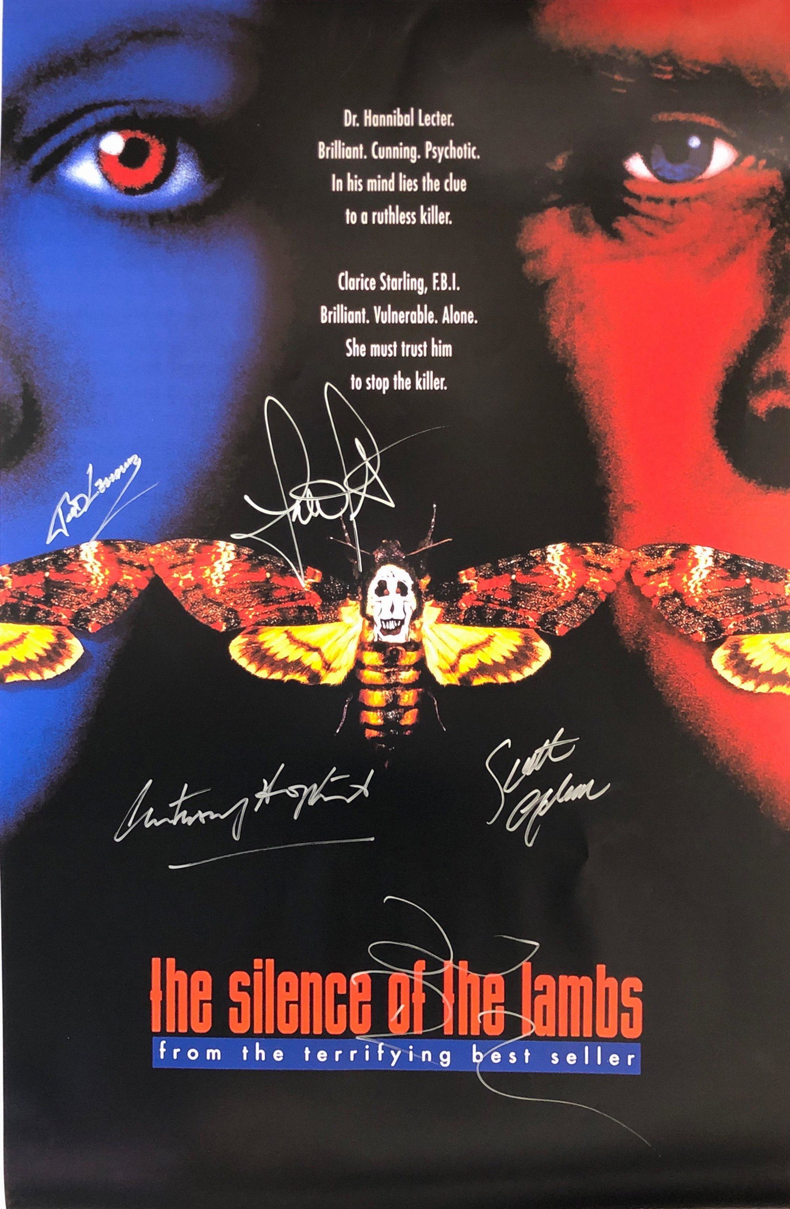 Silence of The Lamps Signed Poster Jodie Foster: Autographed by: Jodie Foster, Anthony Hopkins, Scott Glenn, Ted Levine, Jonathan Demme Size: 24 x 36 Our company has been collectibles business since 2008. All items are unique and valuable for all th