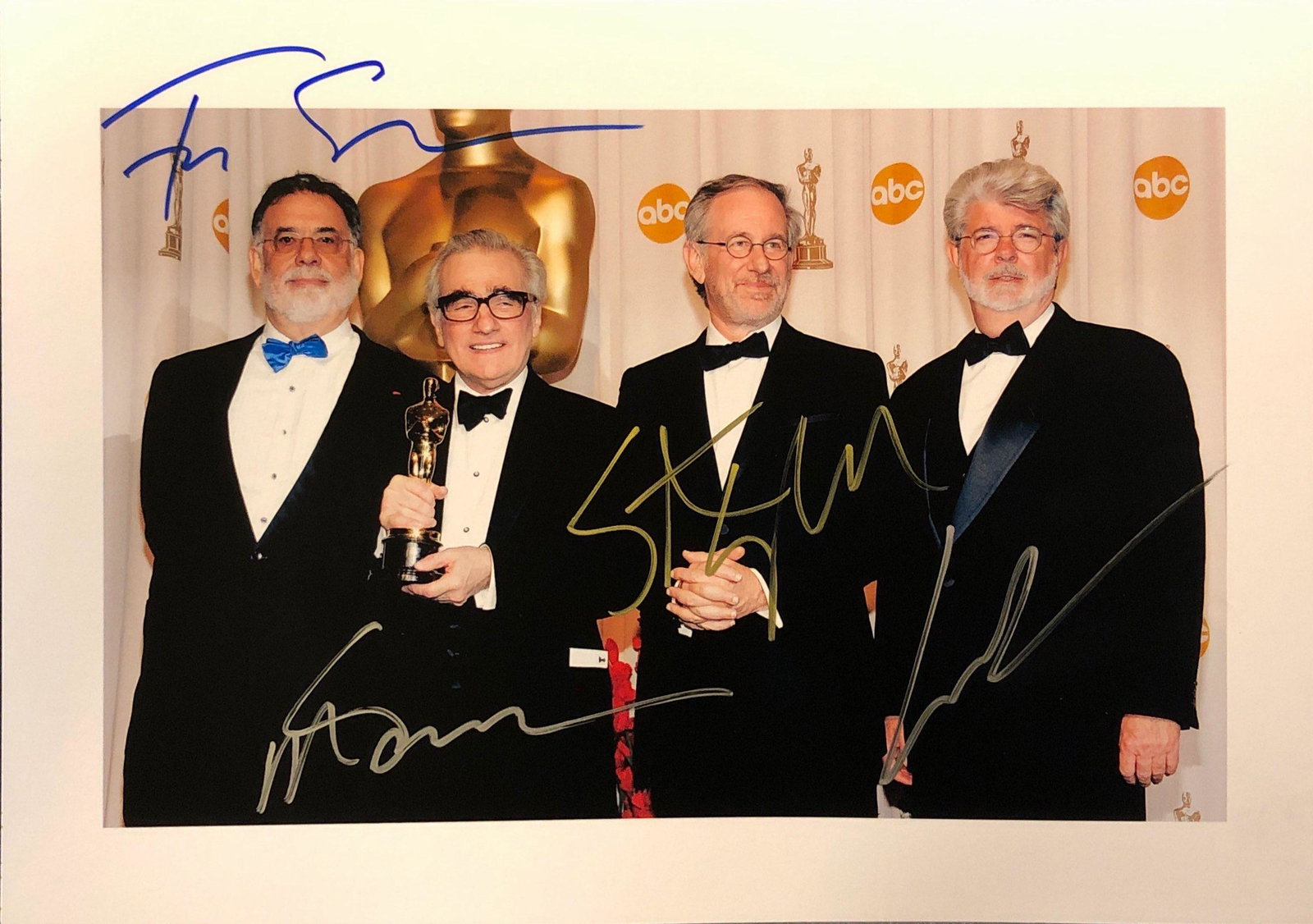 Steven Spielberg George Lucas Martin Scorsese: Autographed by: Steven Spielberg, George Lucas, Martin Scorsese, Francis Ford Coppola Size: 8" x 10" Our company has been collectibles business since 2008. All items are unique and valuable for all th