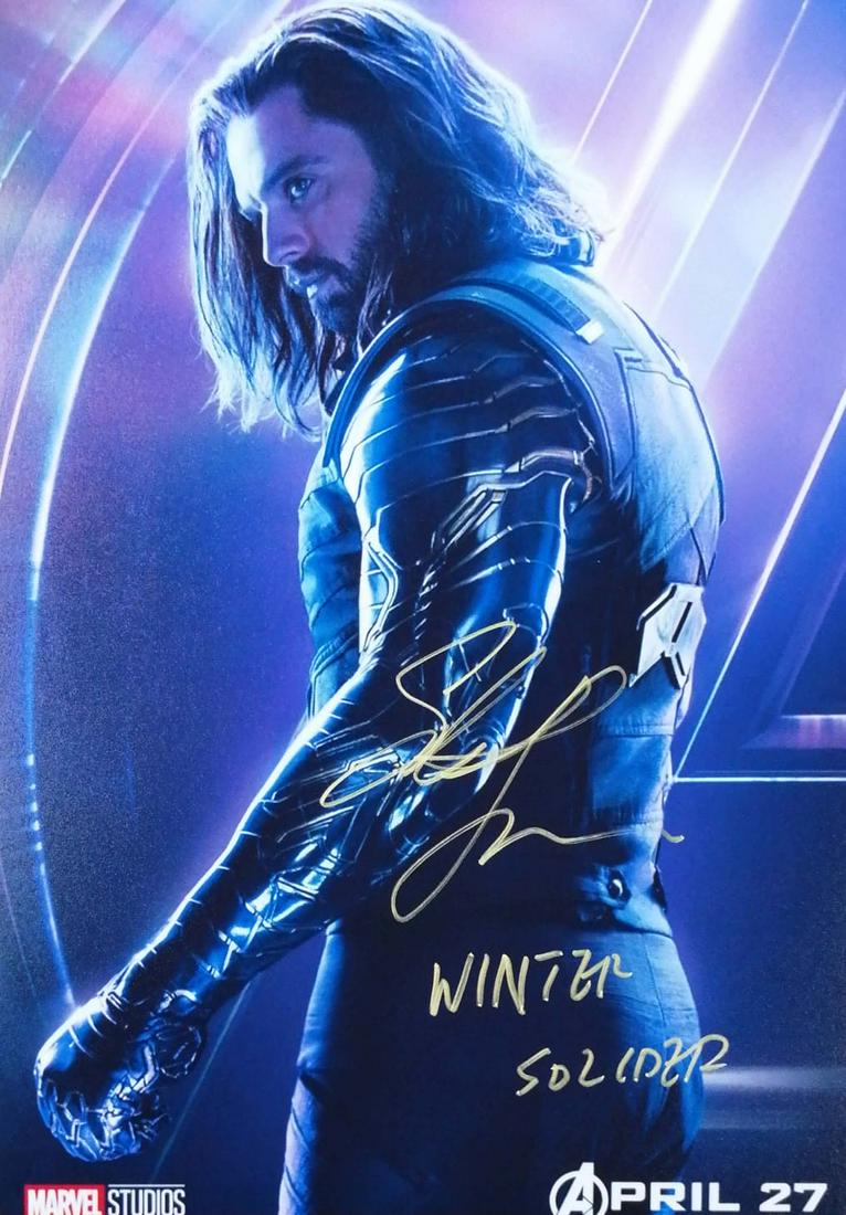 Avengers Infinity War Sebastian Stan SIGNED Autographed: Autographed by: Sebastian Stan Size: 8" x 10" Our company has been collectibles business since 2008. All items are unique and valuable for all the collectors. Our company is all online based and will 