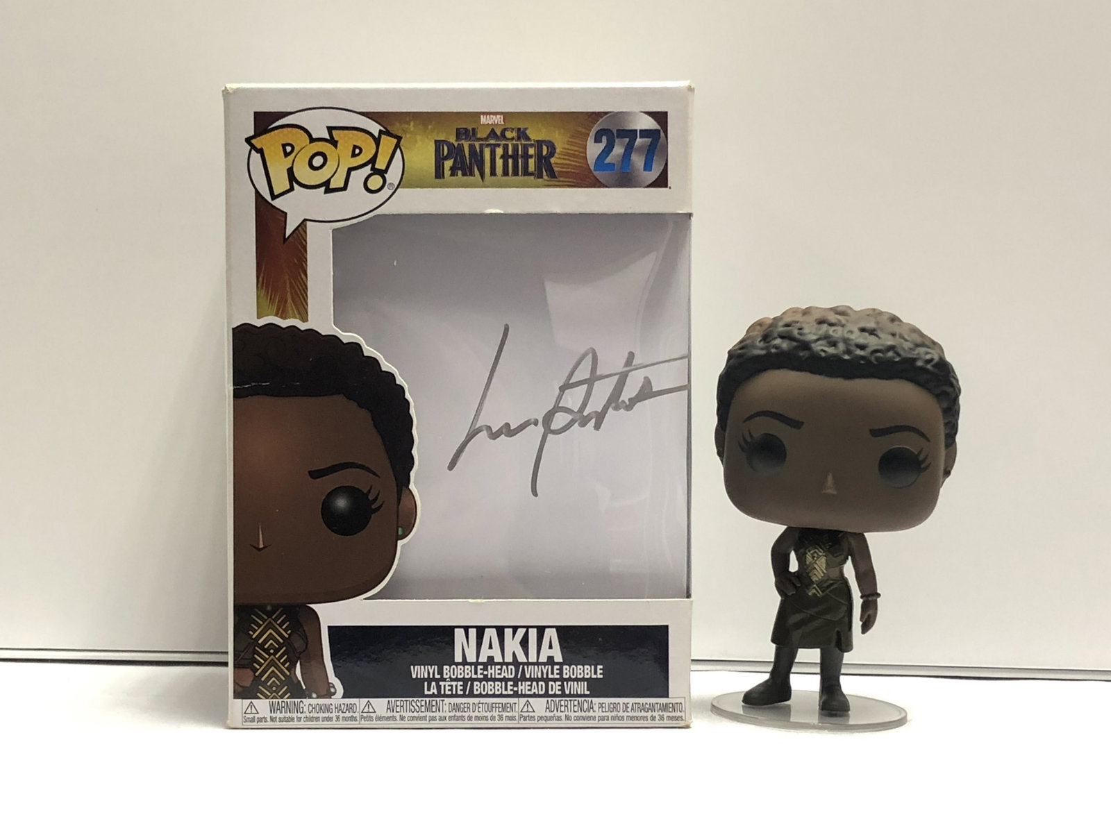 Black Panther Nakia Lupita Nyong'o Funko Pop: Autographed by: Lupita Nyong'o Our company has been collectibles business since 2008. All items are unique and valuable for all the collectors. Our company is all online based and will be shipping fro