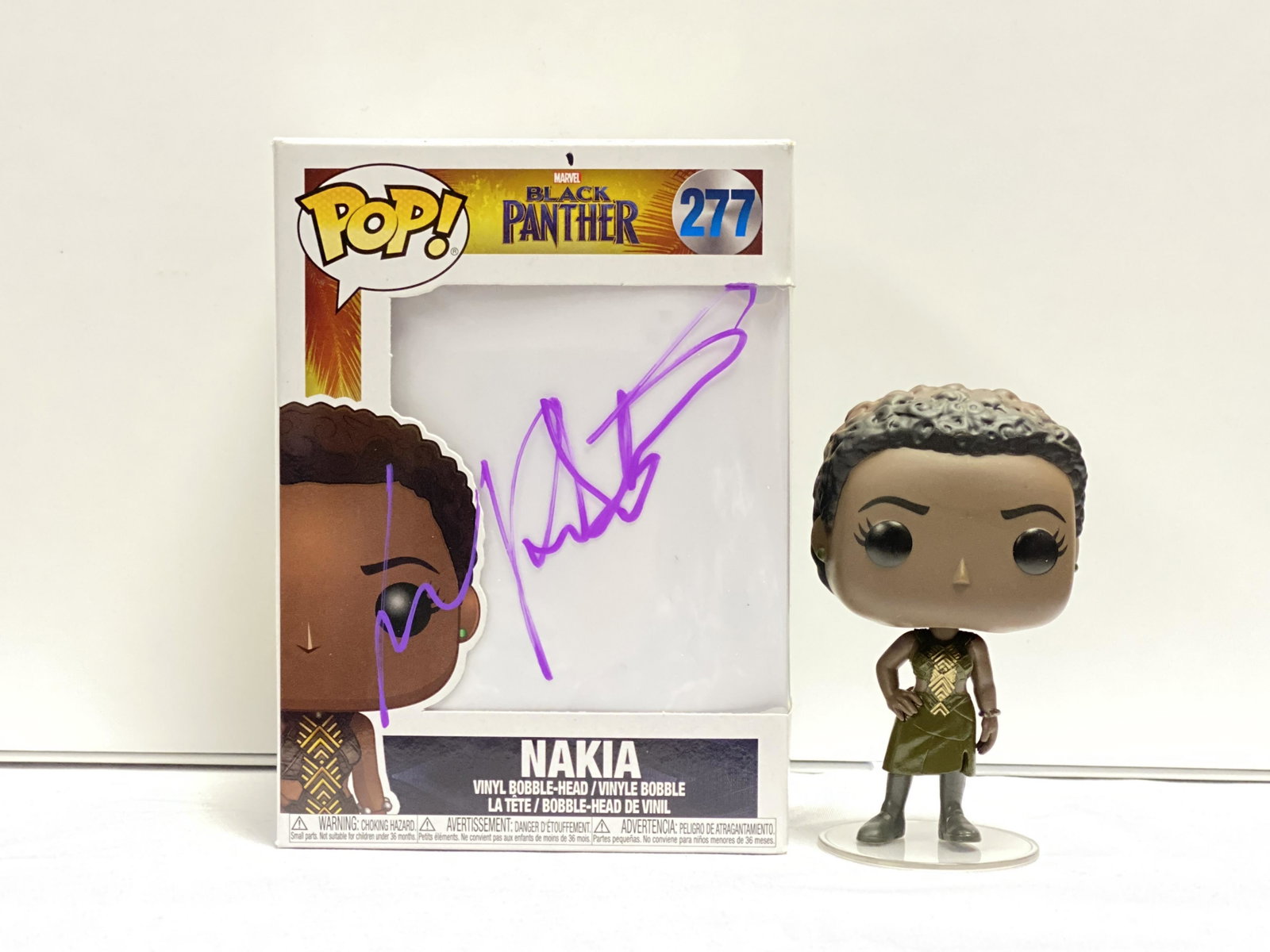 Black Panther Nakia Lupita Nyong'o Funko Pop: Autographed by: Lupita Nyong'o Our company has been collectibles business since 2008. All items are unique and valuable for all the collectors. Our company is all online based and will be shipping fro