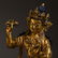 TIBETAN GILT BRONZE SEATED STATUE HOLDING PESTLE - 6
