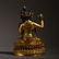 TIBETAN GILT BRONZE SEATED STATUE HOLDING PESTLE - 9