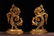 PAIR OF CHINESE GILT BRONZE CAST RITUAL INSTRUMENTS