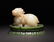 A CHINESE BEAST SHAPE WHITE JADE TABLE ITEM