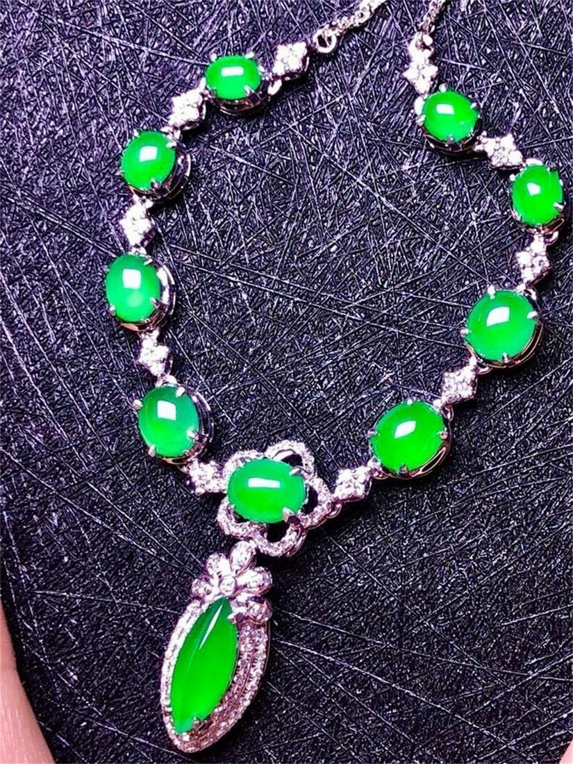 A Chinese Carved Jadeite Necklace (1 of 5)