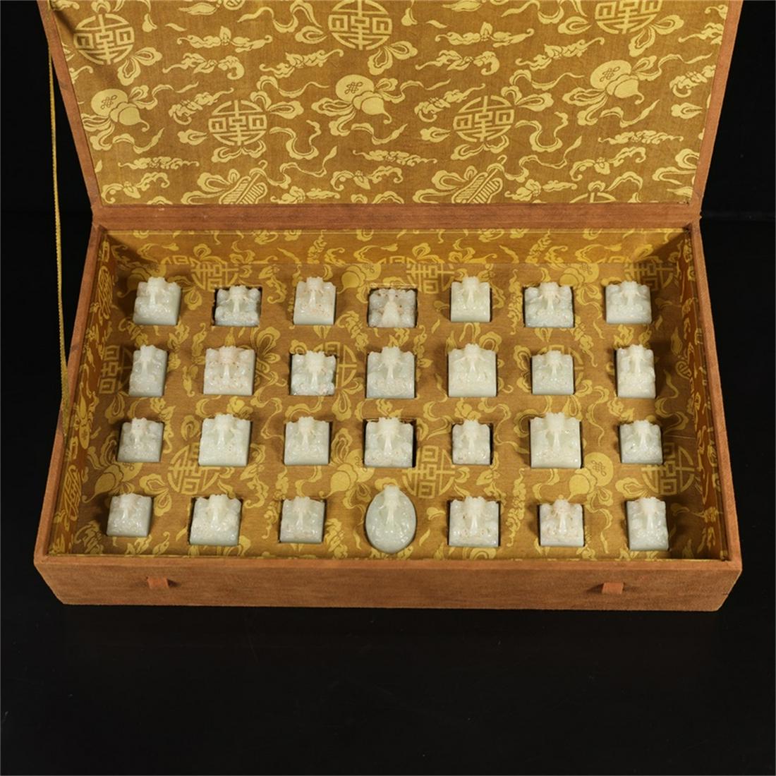 A Set of Chinese Carved Jade Seals (1 of 13)