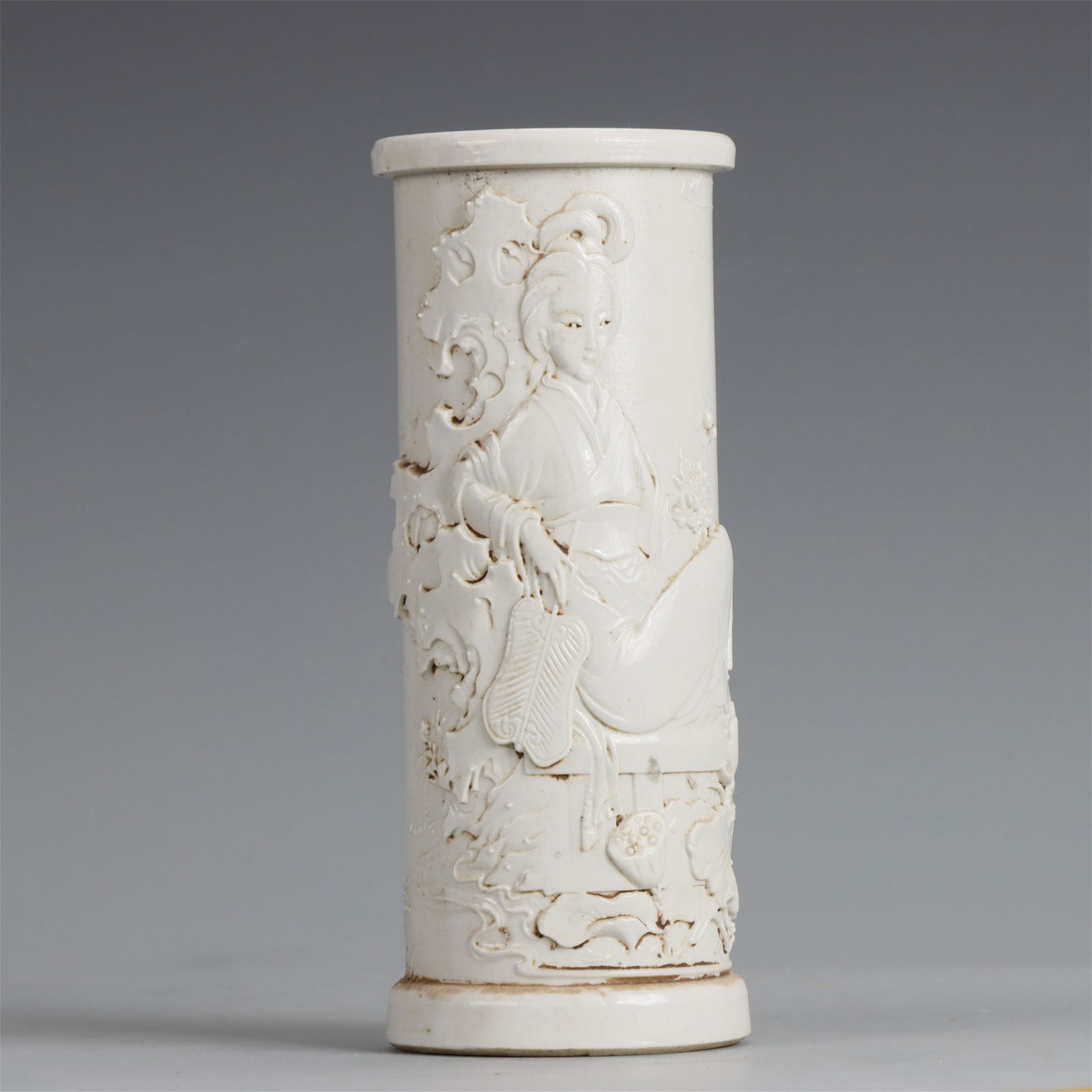 A Chinese White Glazed Porcelain Brush Pot (1 of 7)