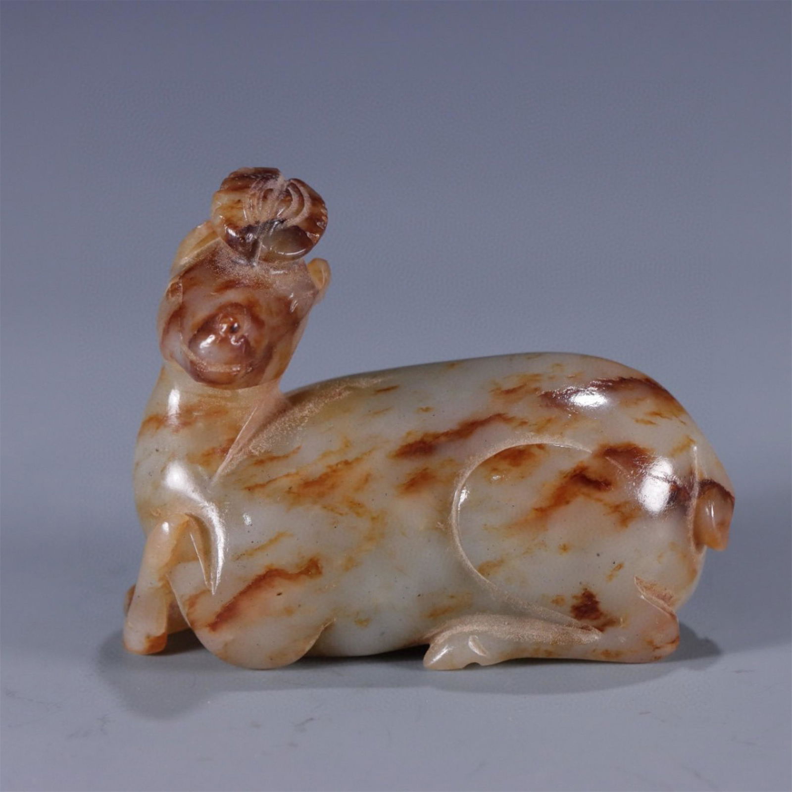 A Chinese Carved Jade Deer Decoration (1 of 9)