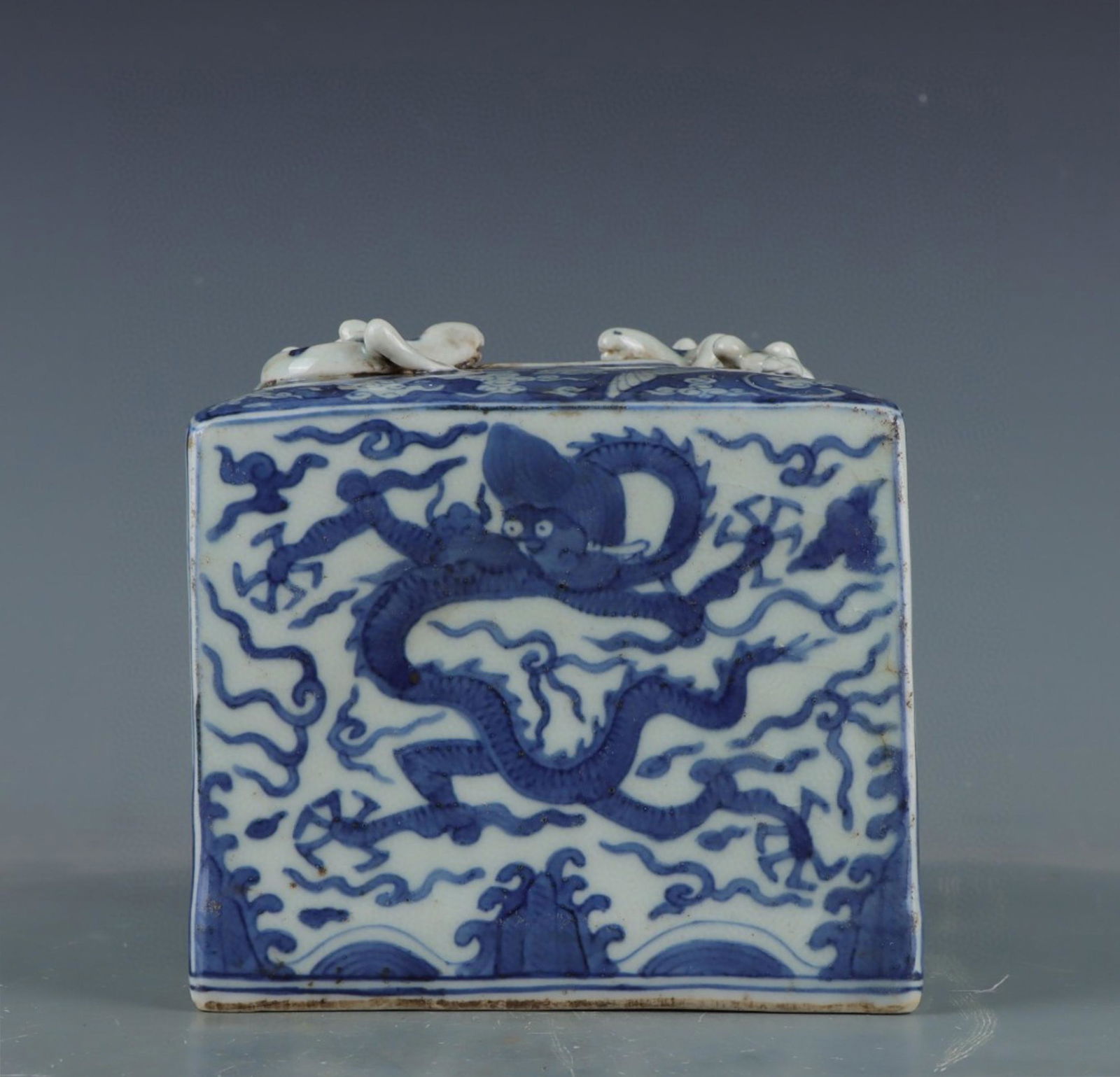 A Chinese Blue and White Glazed Porcelain Brush Washer (1 of 9)